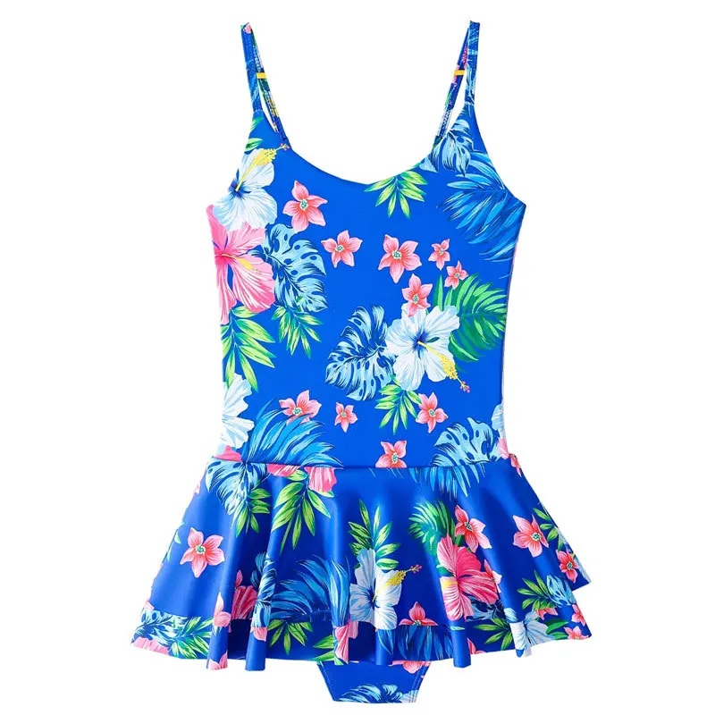 Girls Swimsuit Summer Beach Fish Scales Swimming Suits Wear Shoulder Straps One-Piece Swimsuits 4-12 Years  Kids Girls Swimwear