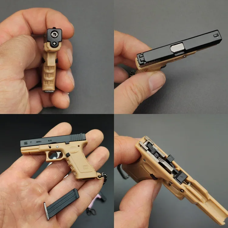 1:3 Mini Glock Pistol PUBG Jedi Model Detachable Free Assembly Alloy Toy Gun Keychain Fidget Toy for Boy Collection Gift