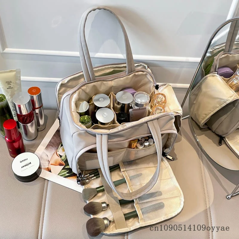 Large Capacity Cosmetic Bag Portable Makeup Organizer Options For Travel & Daily Use Multi Compartment Cosmetic Toiletry Storage