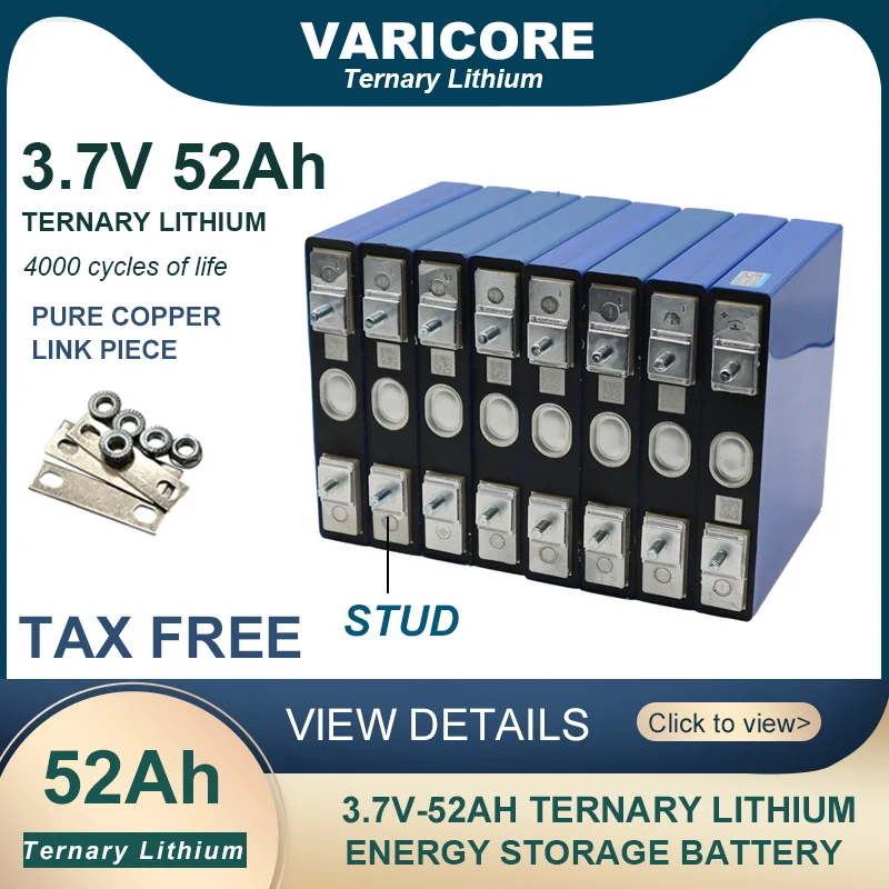 แบตเตอรี่ลิเธียม Ternary 3.7V/4.2V 52Ah สำหรับ 3s 12V 24V 36v เรือยอชท์ รถกอล์ฟ  แบบดัดแปลง