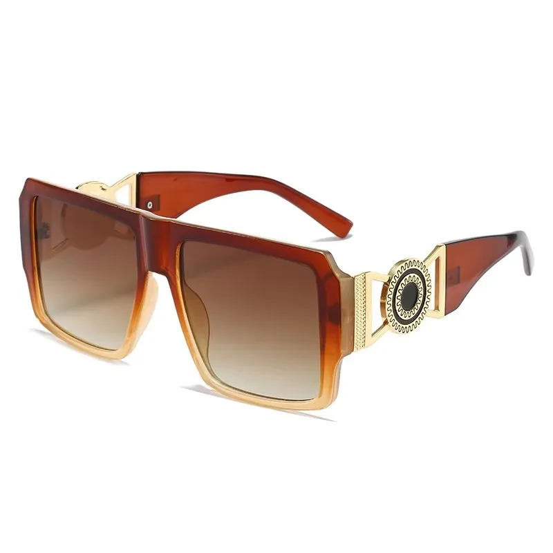 Большие квадратные солнцезащитные очки для мужчин и женщин, брендовый дизайн, модные черные солнцезащитные очки для вождения с защитой от ультрафиолета, роскошные очки унисекс в стиле ретро