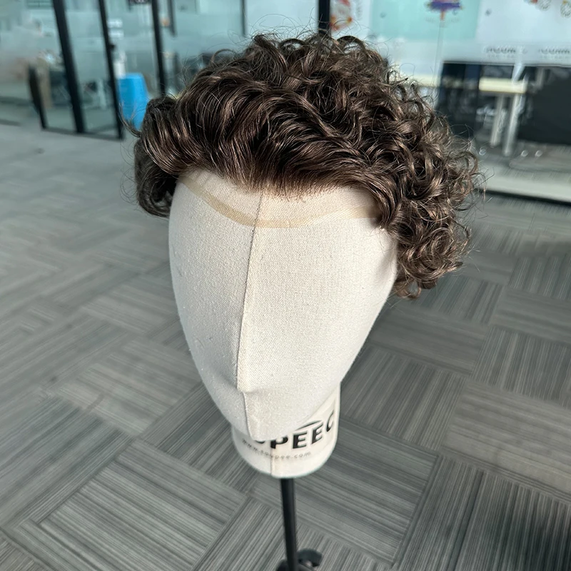 Pre Cut Hairstyle q6 Hair System For Men Natural Human Hair Hair Replacement System For Men Swiss Lace Thin Skin Mens Toupee Wig