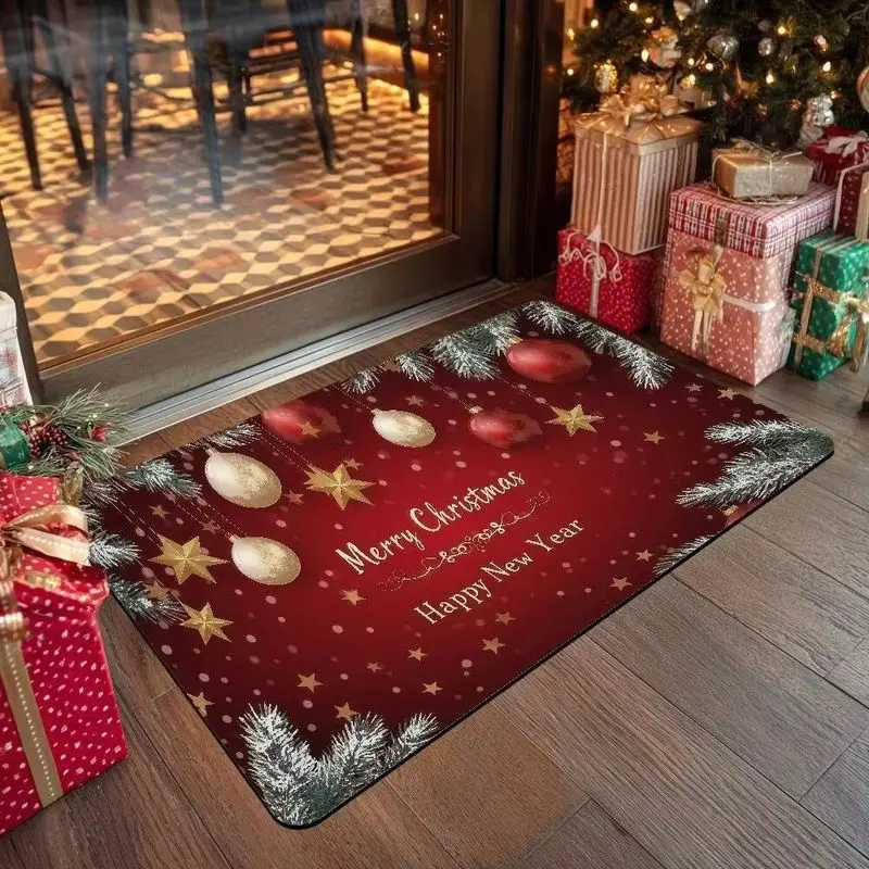 VIKAMA Christmas Door Mat Gnome Santa Gingerbread House Print Multi Design Entryway Mat Non Slip Holiday Winter Cozy Decor