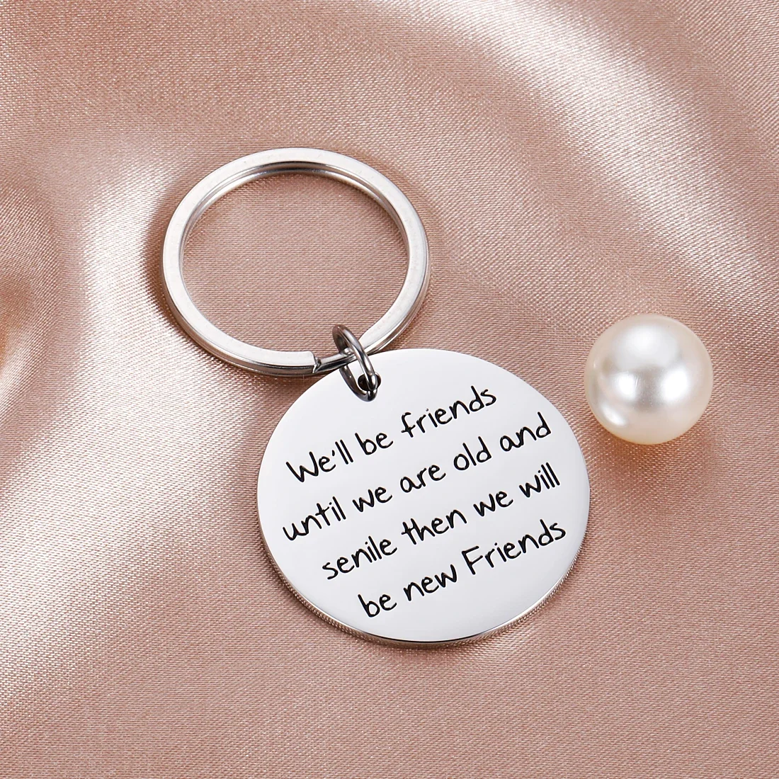 Friendship Gift Keychains for Women Best Friend Keychain Birthday Sister Besties BFF Stainless Steel Birthday Gifts Keyring