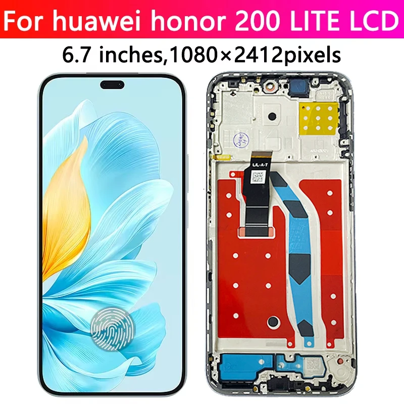 6.7: Wyświetlacz LCD z ekranem dotykowym AMOLED do telefonu Honor 200 Lite – zamiennik wyświetlacza do telefonu Honor 200 Lite, wraz z ramką. — zdjęcie produktu 3
