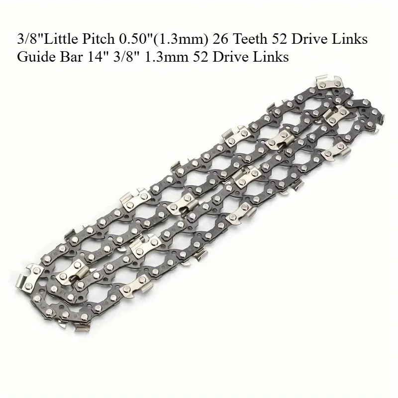 

2pcs/3pcs Replacement Saw Chains 3/8 LP 52 Drive Chain Links 14 Inches Replacement Chain for Outdoor Garden Wood Cutting