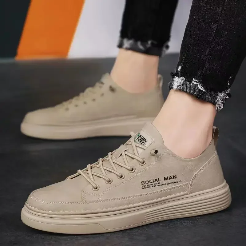 Men's Shoes Autumn  Trend Breathable Lightweight Soft Soled Shoes Casual Flat Bottom Comfort Anti Slip Elastic Band Sneakers