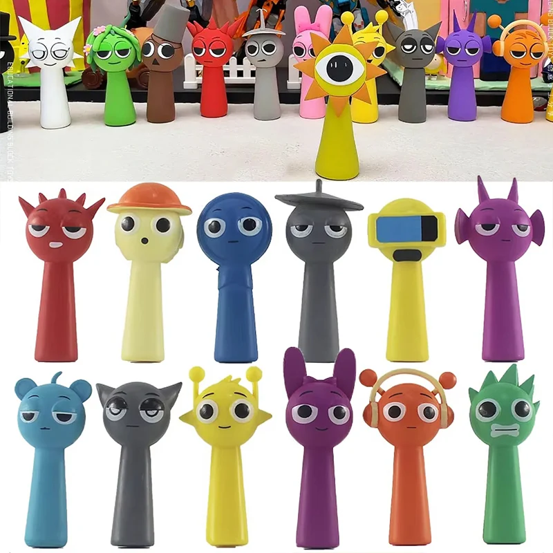 12pcs/set Sprunki Figures Models Toys Sprunki Incredibox Action Figure Home Decoration Figurines Cartoon Birthday Christmas Gift