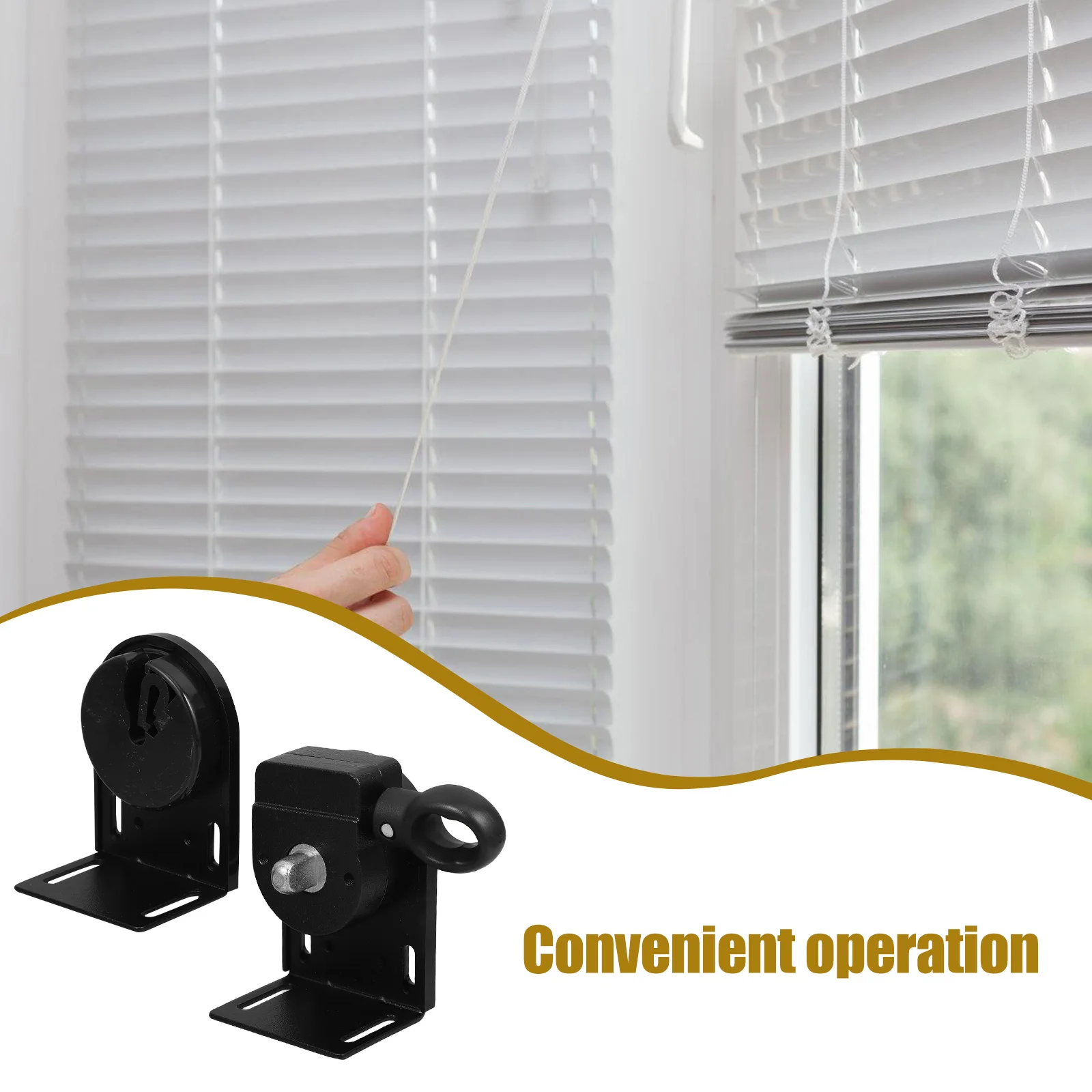 

Outdoor Windproof Roller Blinds Support Bracket Set Black Easy Install Cordless Conversion Ceiling Mount Compatible