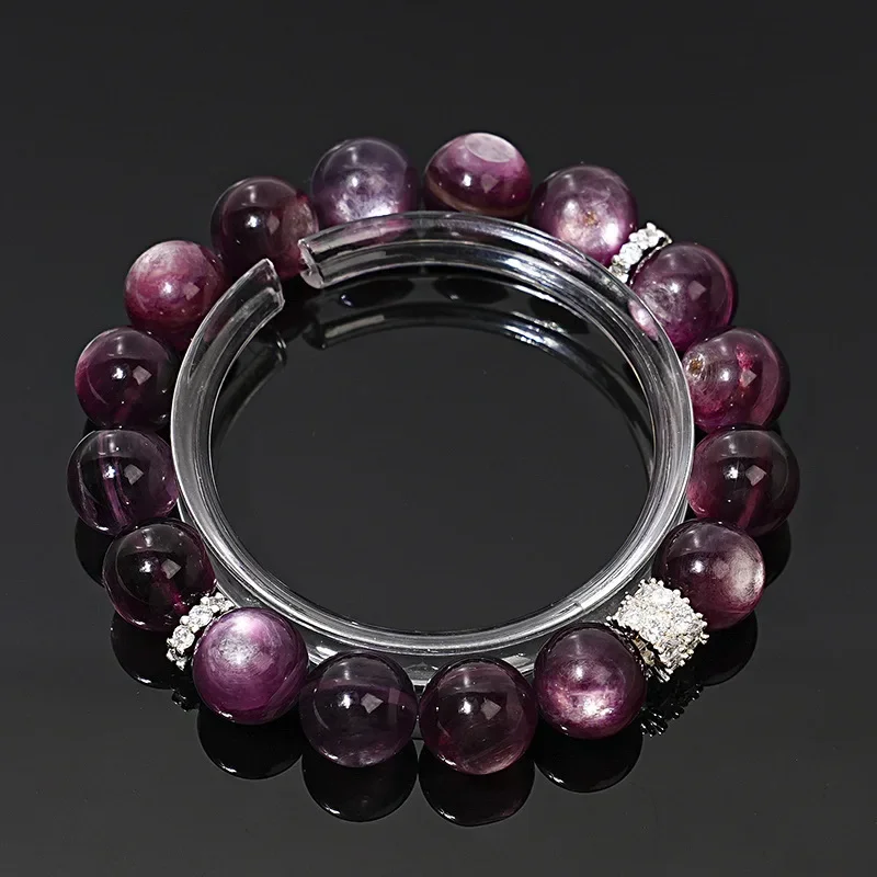 

Natural Purple Lithium Mica Crystal Bracelet, Women's Light Luxury Fashion Lucky Bracelet, Jewelry, Gifts