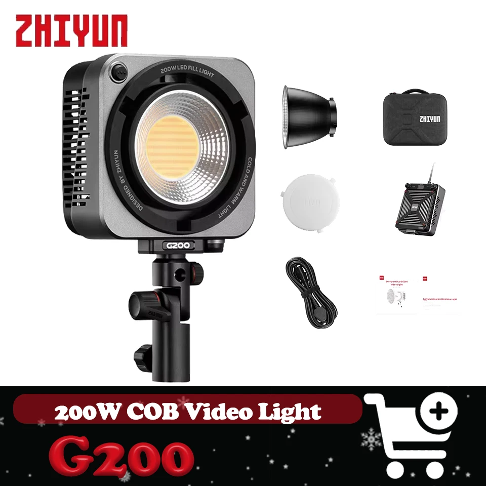 

ZHIYUN MOLUS G200 COB Video Light 200w 2700-6500K Photography Fill Lighting for Video Vlog Recording