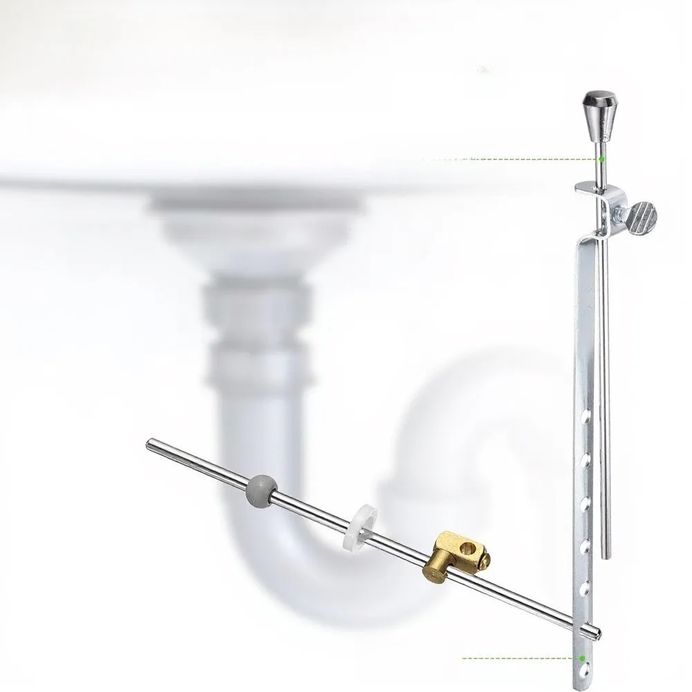 Brass Drain Link Basin Sink Waste Rod 5.2mm Diameter Hole 17x17mm Total Size Rust Proof Material For Daily Sink Use