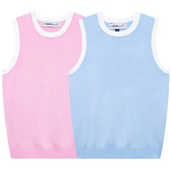 

2025 Summer New Arrival Women's Knitted Svel round Ne Vest Versatile Basic Simple Sle Commute Sle Regular Length