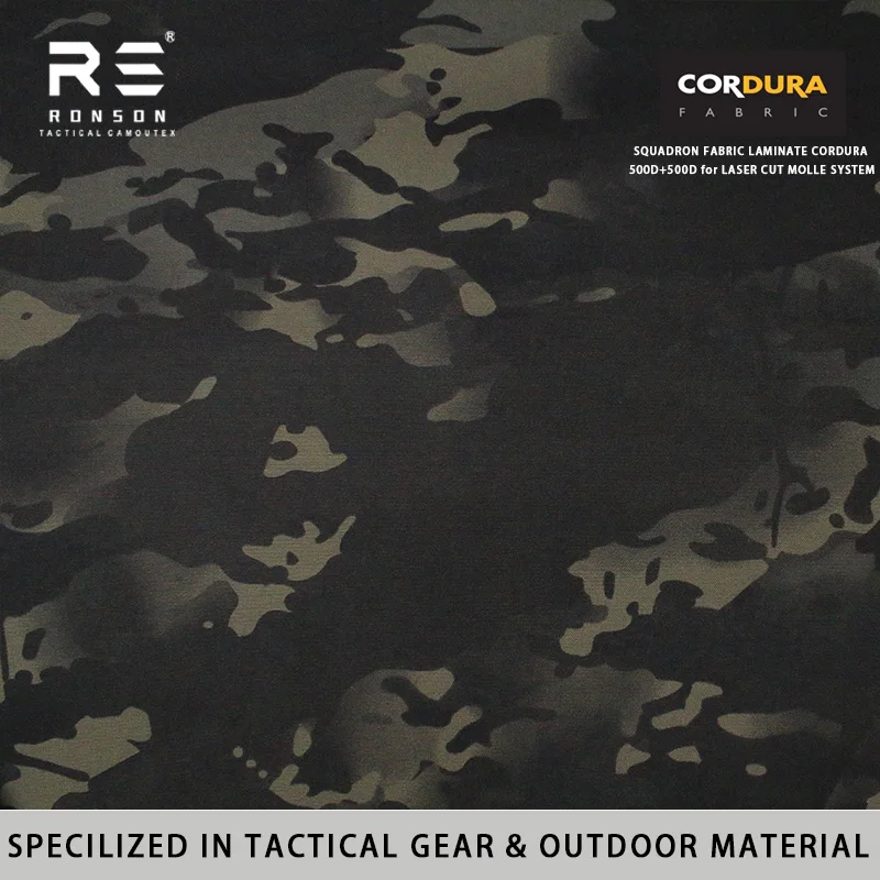 MCBK Multi Black Camouflage 500D Both Sides Laminated Nylon Cordura Squadron Fabric Tactical Vest Laser Cut Molle System