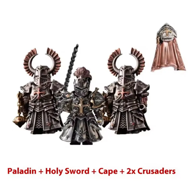 Black Knight Paladin Adjudicator Crusaders Magnetic Detachable Metal Figurine Desktop Decoration Copper Handle Figurine Cultural image 3