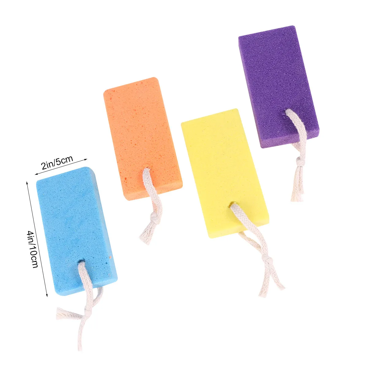 4Pcs Callus Remover Pumice Stone Rough Surface Dead Skin Removers Exfoliating Foot Care Pedicure Tool Hanging Rope Storage