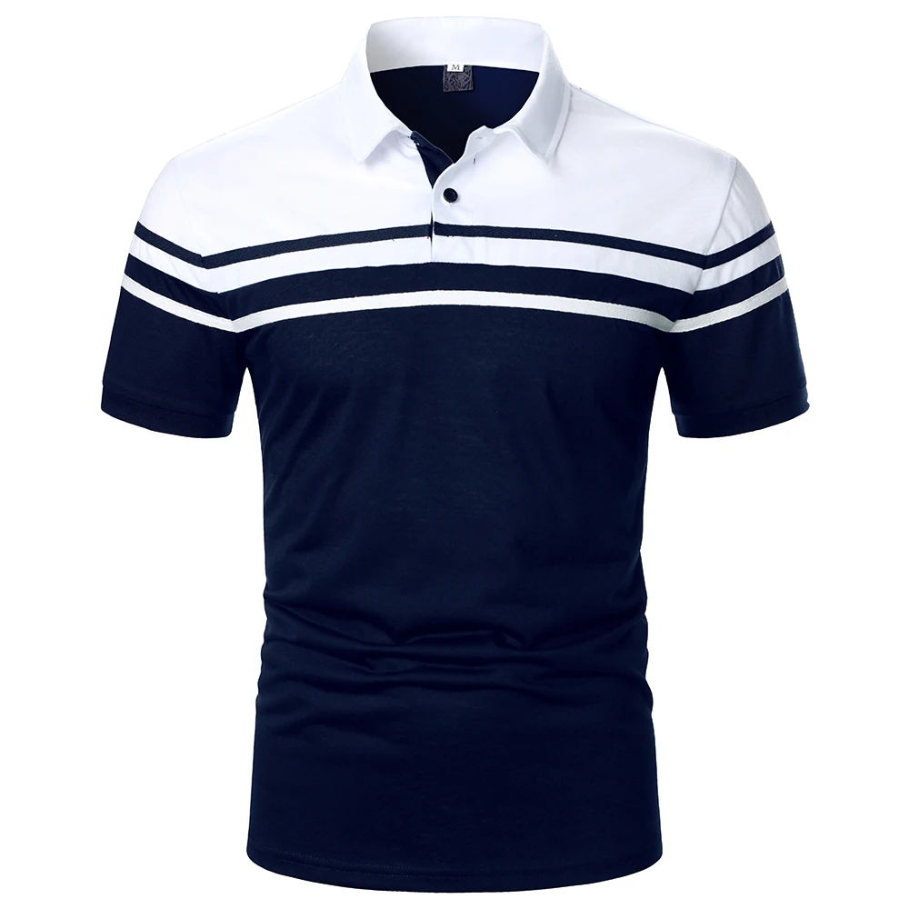 Camisa polo-camisa de manga curta de verão de verão de moda casual de lapela