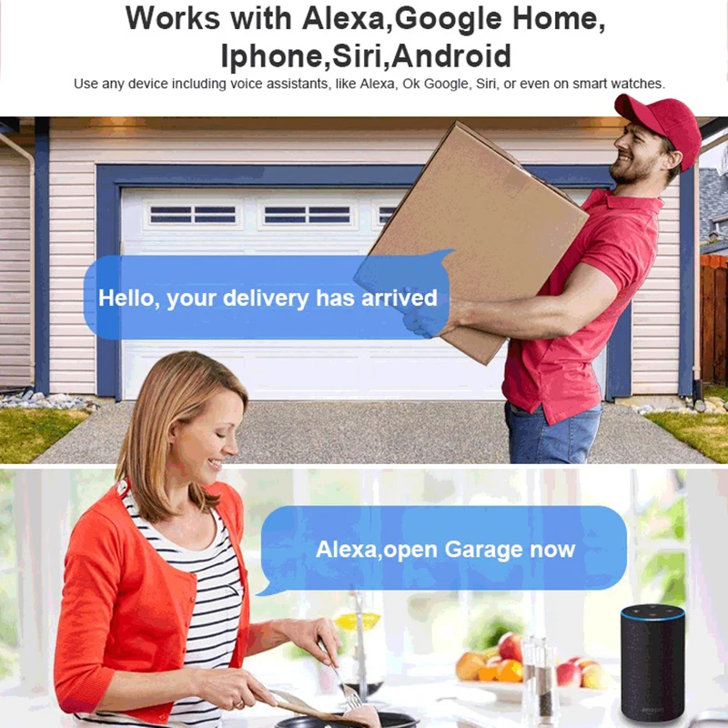 Tuya WIFI Garage Door Opener Camera Smart Wireless Remote Control Sensor Night Vision Monitor Work With Alexa Google Home