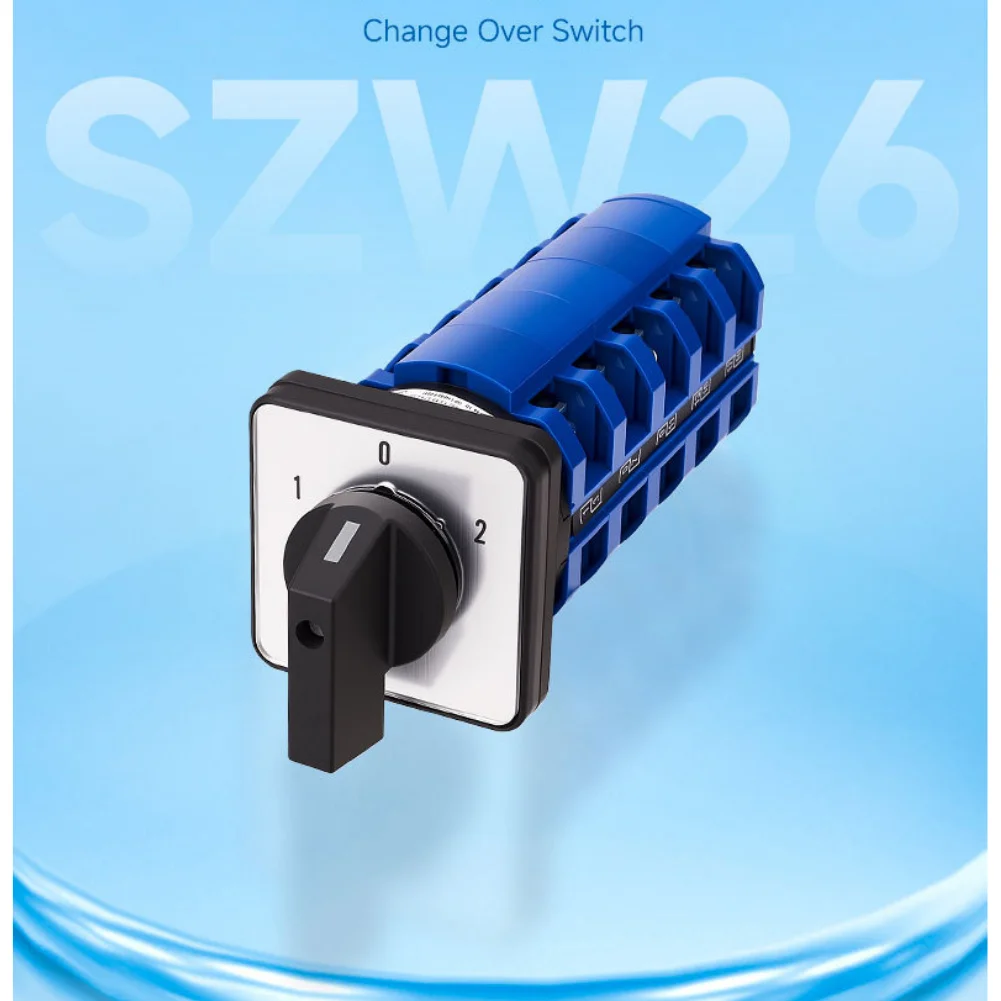 63A 3 Position 5 Section Rotary Changeover Switch 1-0-2 Panel Mount Electrical Selector For Power Distribution