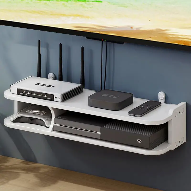 Wirel Router Storage Box TV Box Stand elf Living Room Bedroom Decorative Wall Hanging Partition No Drilling Required