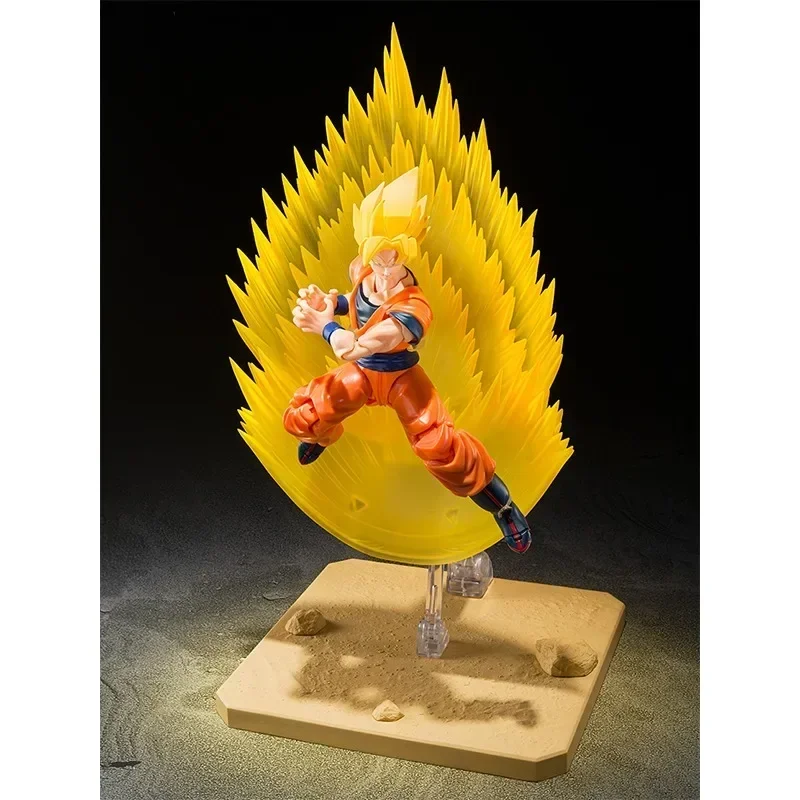 Bandai Genuine Dragon Ball Anime Action Figure, Modelo de Brinquedos, Presentes, Colecionáveis, Genuíno, SUPER SAIYAN, EFEITO GOKU, Conjunto de Peças, SHF