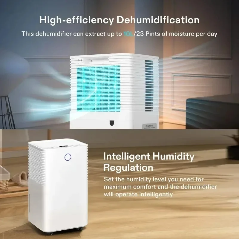 Dehumidifier, Ultra-Quiet Auto Defrost Dehumidifier Equipped Smart  Digital Display, Household Appliances