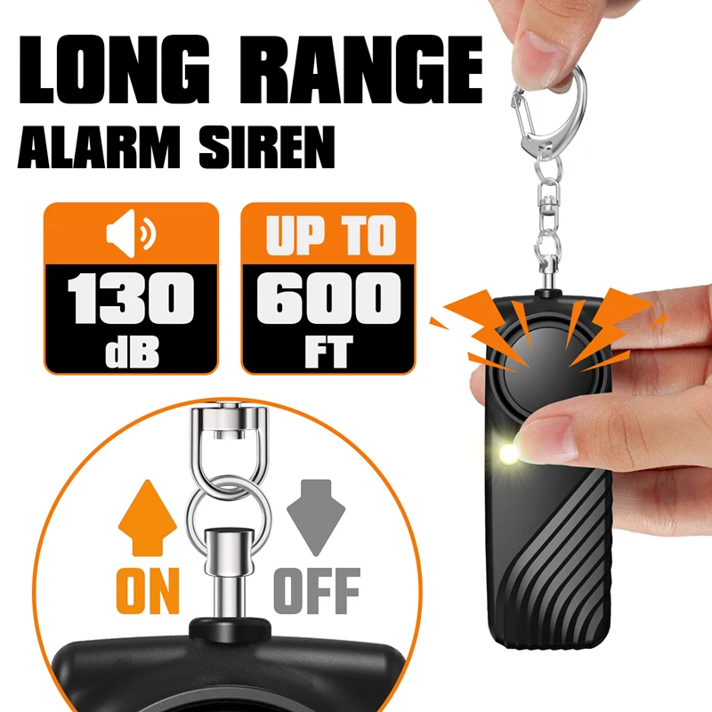 

130db Protect Alert Personal Defense Siren Anti-attack Security for Children Girl Older Women Carrying Loud Panic Alarm Outdoor