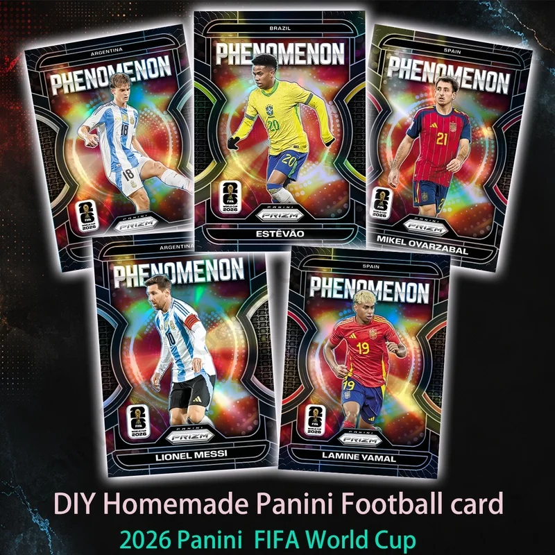 DIY Panini Homemade Football collection card FIFA World Cup Phenomenon series Board game Mbappe Yamal Neymar Messi Ronaldo