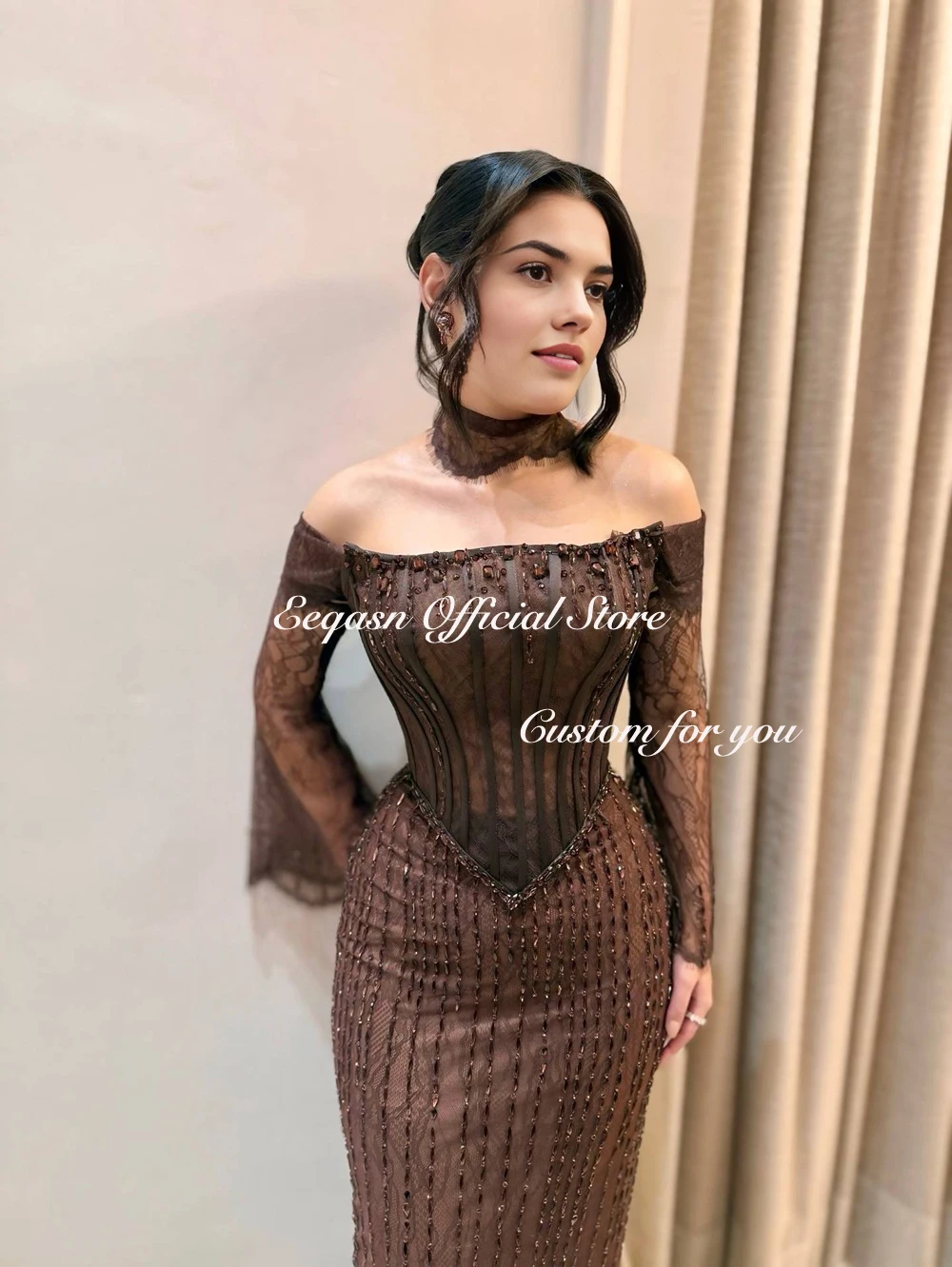 فستان سهرة أنيق مطابق حسب الطلب بدون حمالات فساتين طويلة مناسبة مخصصة للحفلات الراقصة بمقاسات رائعة متاحة