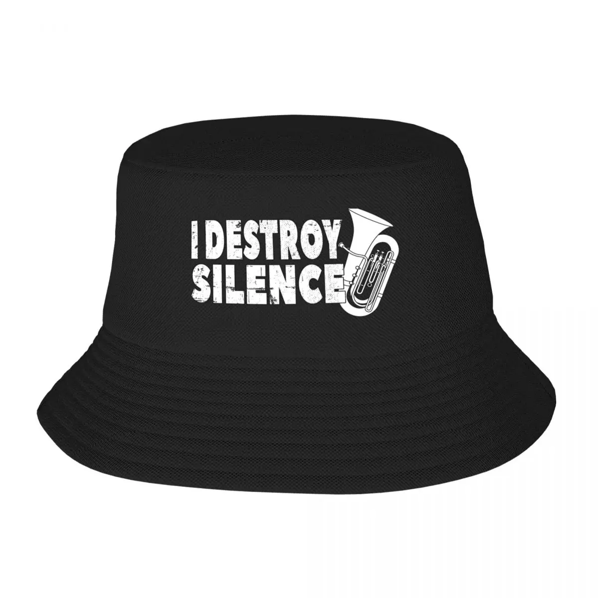 

New Tuba Tuba Player Tubist I Destroy Silence Musician Bucket Hat Military Tactical Cap Rugby Golf Hat Man Mens Hat Women's