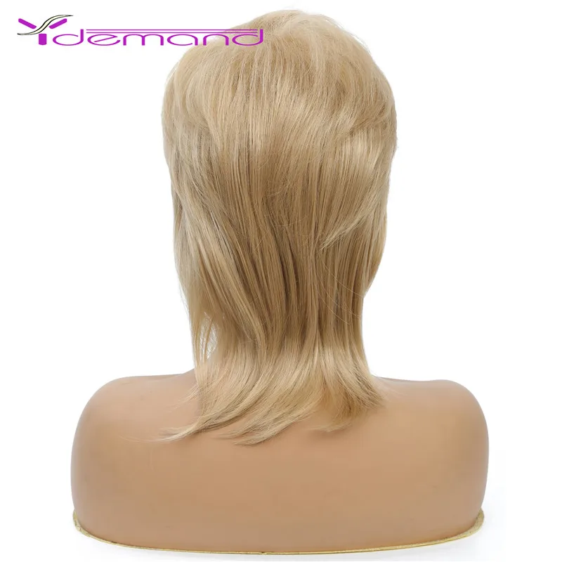 Y Demand Highlight Brown Blonde Short Bob Wig Pixie Cut Wig Synthetic Hair Wigs With Side Bangs Wigs for Black Women Full Wig