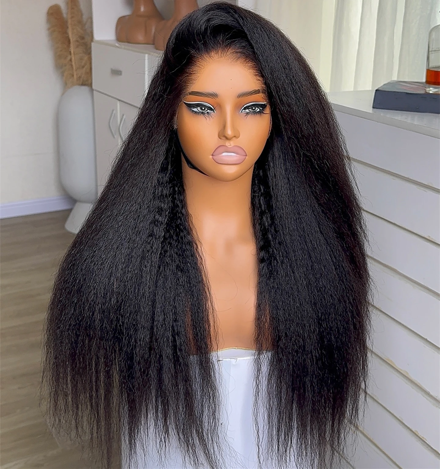 

Kinky Straight 13x4 Парики фронта шнурка для женщин Bone Colored Yaki Straight 13x6 HD Парики фронта шнурка Бразильские 4x4 100% человеческие волосы