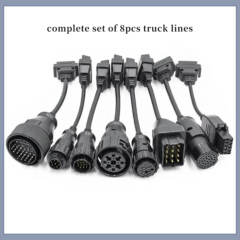 

Набор диагностических кабелей для грузовиков нескольких брендов, 8-контактные разъемы OBDII, универсальный коммерческий автомобиль