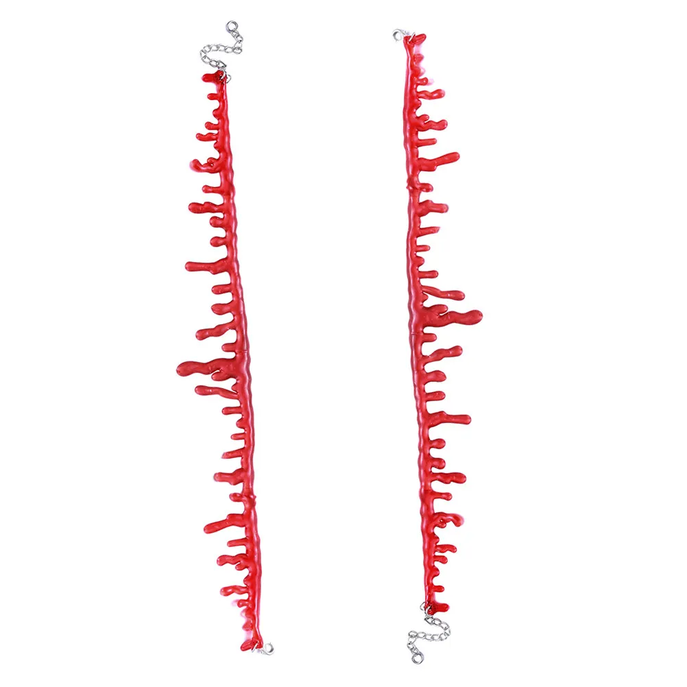 

4Pcs Bloodstain Chains Gothic Halloween Red Handmade Bloody Necklaces Perfect for Party Ball Theatrical Costume Makeup Jewelry