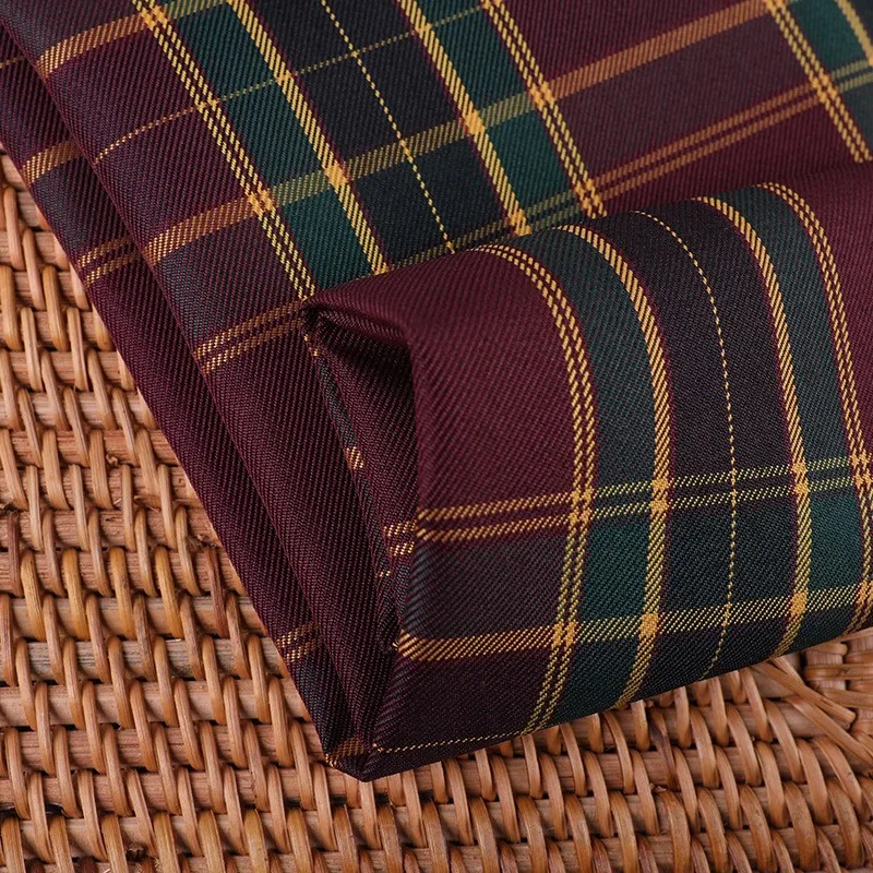 

Uniform fabric College-style full polyester pleated skirt plaid school yarn-dyed