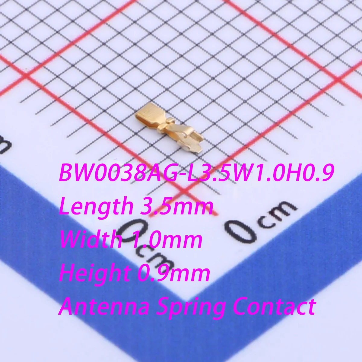 100Pcs Bw0038Ag-L3.5W1.0H0.9 All Gold Length 3.5mm Width 1.0mm Height 0.9mm 3.5X1X0.9Mm Stainless Steel Sus 301 New Original Smd Antenna Spring Contact