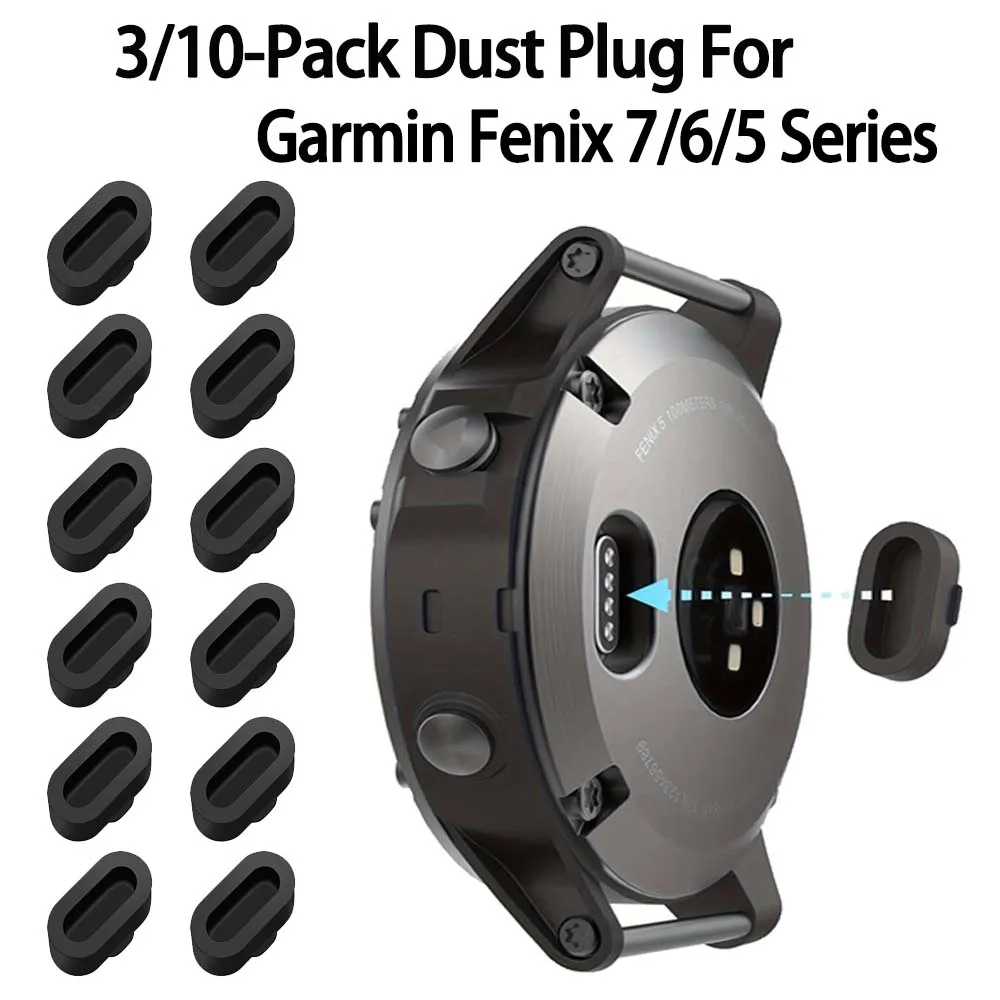3 / 10 Pacotes de Capas de Silicone à Prova de Poeira para Carregador Garmin Fenix 6 6S 6X 5 5X 5S, Forerunner 945 935 245 45S e Instinct