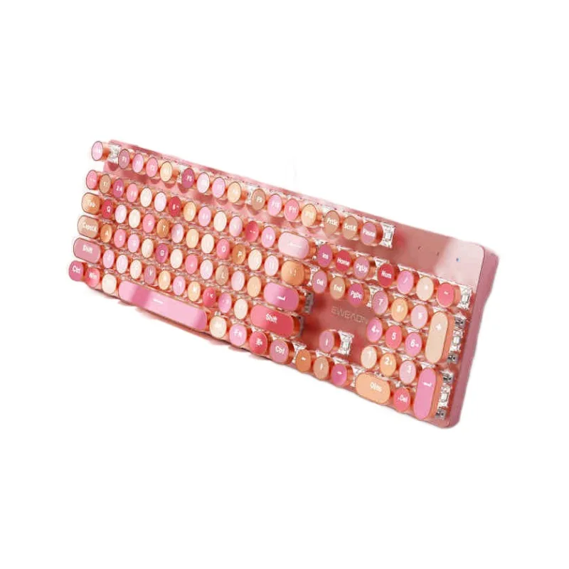 High-value wireless bluetooth mechanical three-mode keyboard girls office portable keyboard and mouse set
