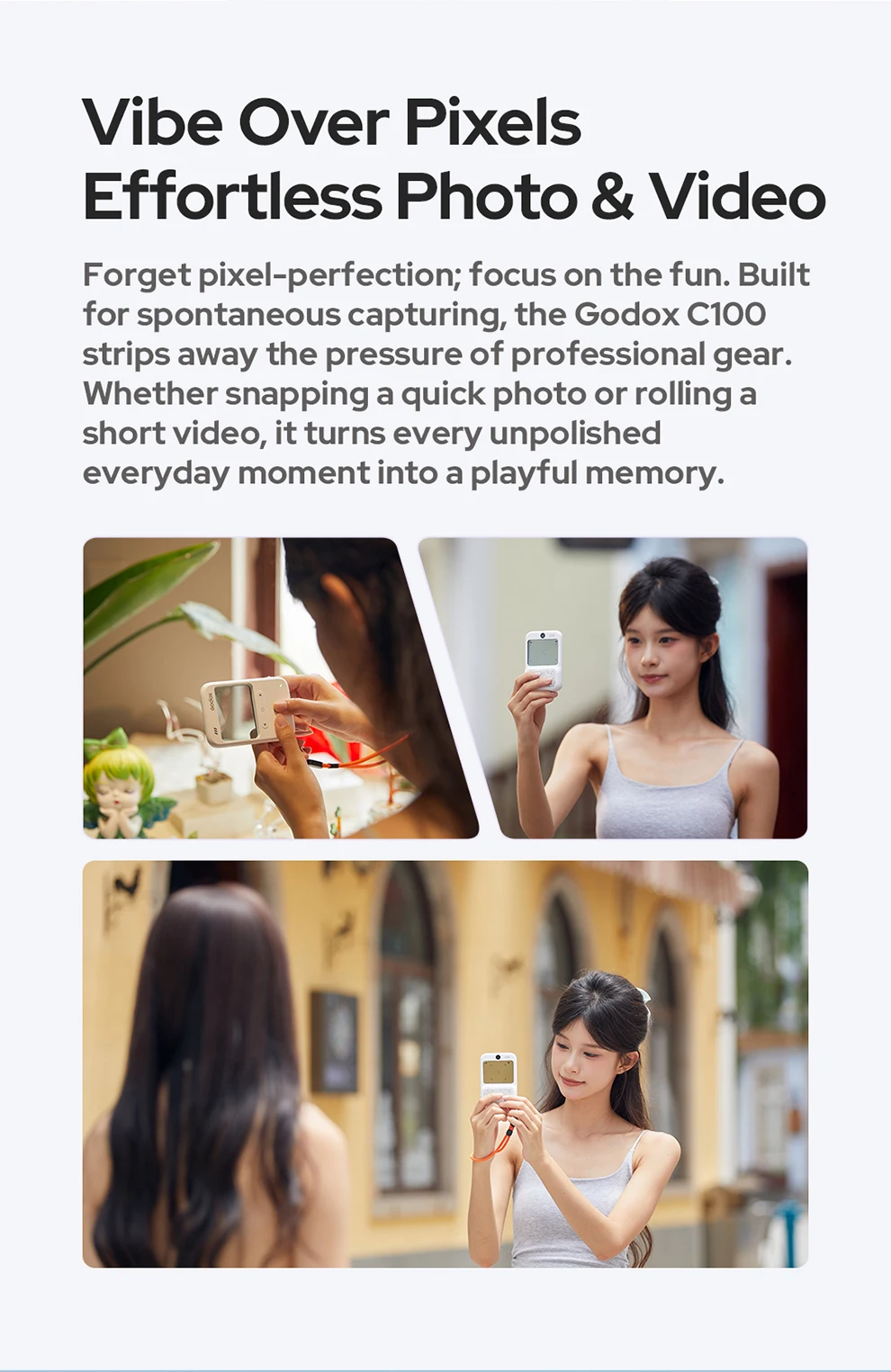 Godox C100 Transparenter Sucher, transparente Smart-Kamera, nahtloses HuD-Display, Vlog, Aufnahmen machen, Geschenke, Spielzeug für Mädchen und Kinder – Detail 4