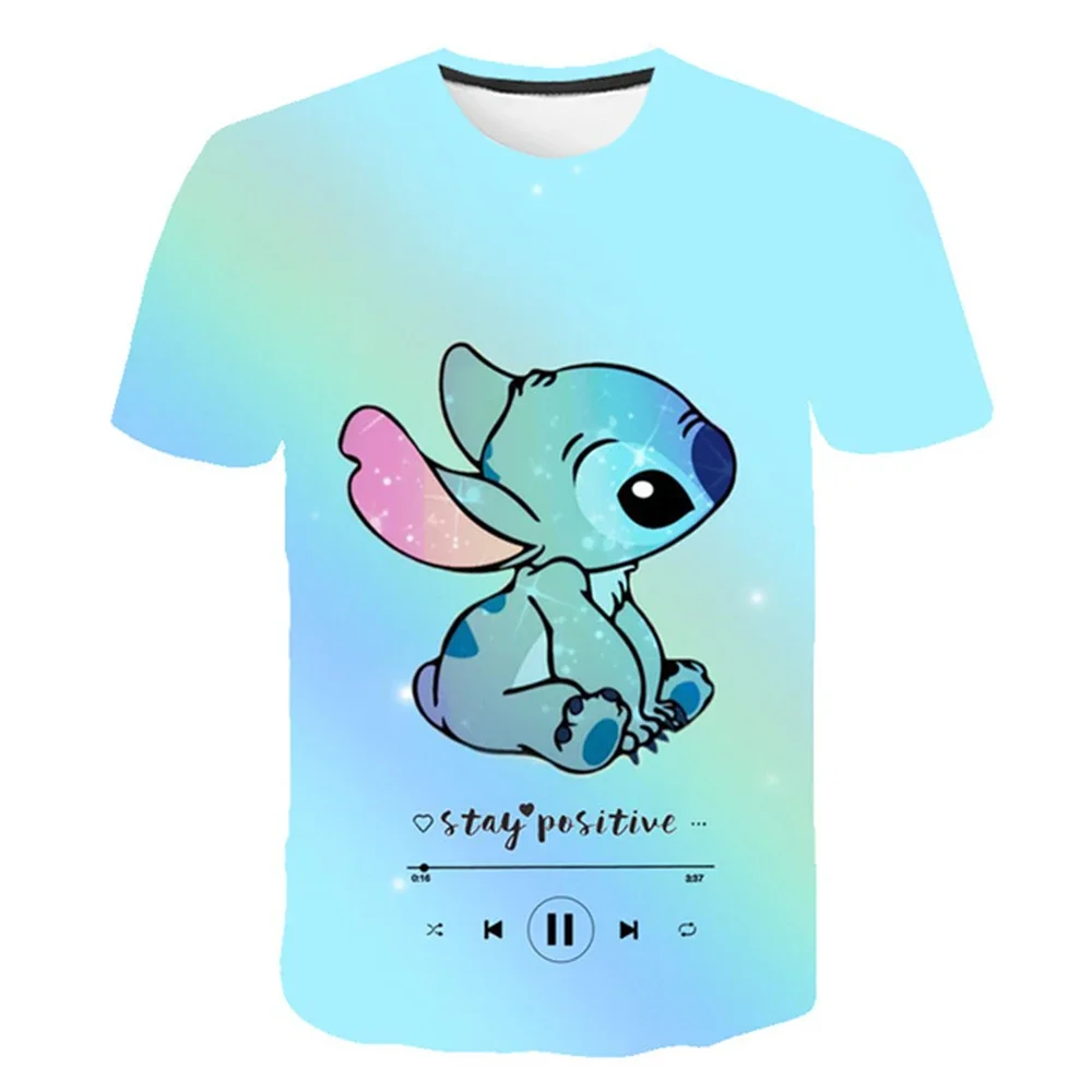 Lilo & Stitch Tshirt For Kids Anime Summer Fashion Children's Cartoon Boy Girls One Piece T-shirts Sonic Marios Short Sleeve