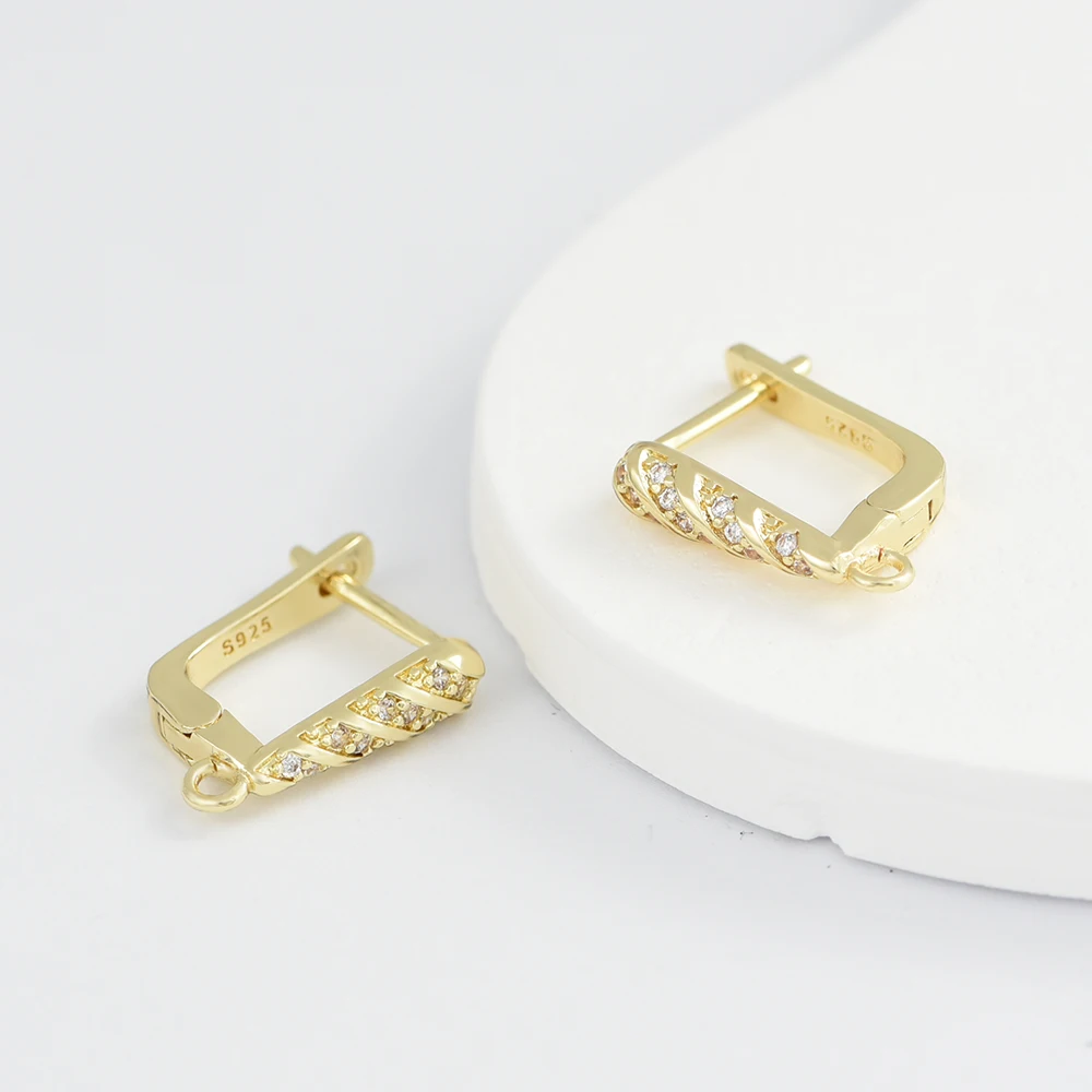 YANASI 4 Farben DIY 18K Vergoldete Messing-Verbinder Verschlüsse Ohrringhaken Schmuckzubehör – Detail 5
