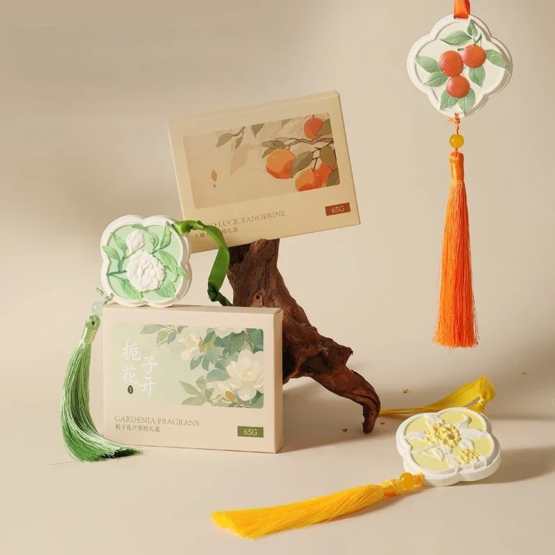 Retro Chinese Style Four-season Incense Hanging Aromatherapy Gift Box,car Aromatherapy Tablets Indoor Hanging Items Souvenirs