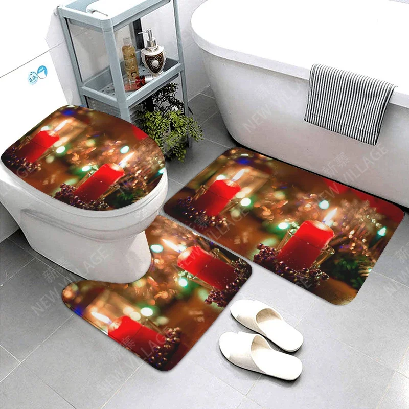 home bathroom floor mats Christmas decorations Bath Foot mat modern bathroom accessories rug Toilet mat Bathtub anti-slip carpet