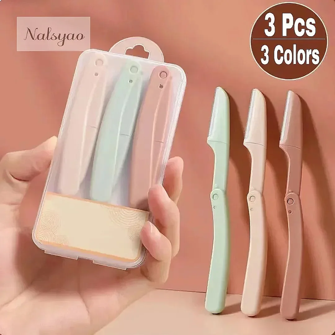 3pcs Eyebrow Trimmer Facial Epilator for Women Pocket Knife Hair Remover Lady Face Shaper Shaver