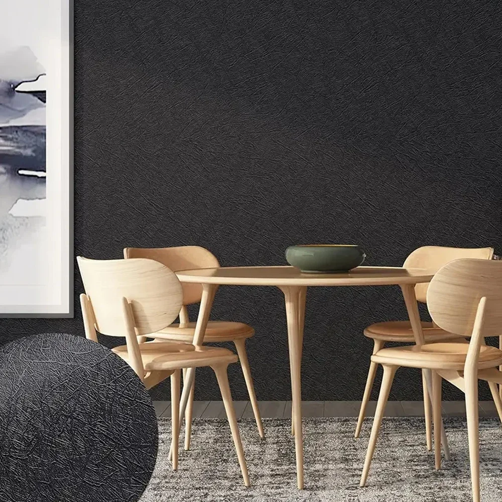 Black Silk Contact Paper, Home Decor, Paper Textured Self-Adhesive Wallpaper For Cabinet Table Chair Room Backdrop Renovation