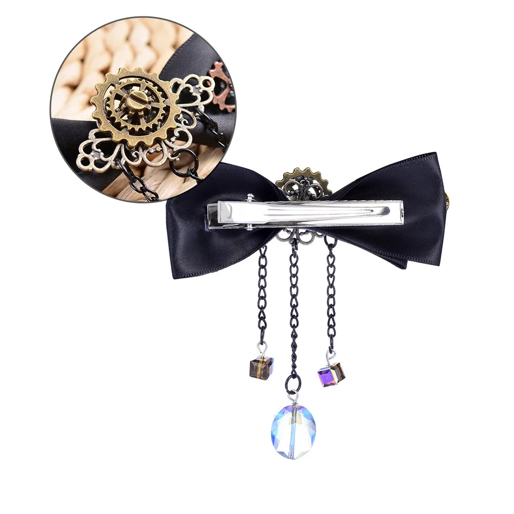 

Заколка для волос с черным бантом, прочная тканевая, стильная, для свадьбы, вечеринки, шоу, заколка-бантик