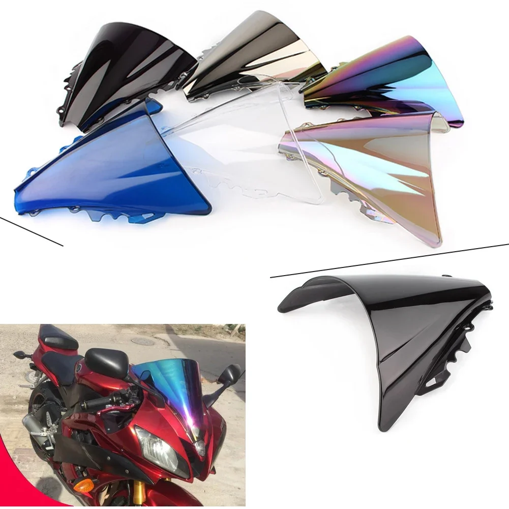 Motorcycle Windshield Double Bubble WindScreen Visor Fairing Deflector For Yamaha YZF R6 600 2006 2007 YZFR6 06 07 YZF-R6