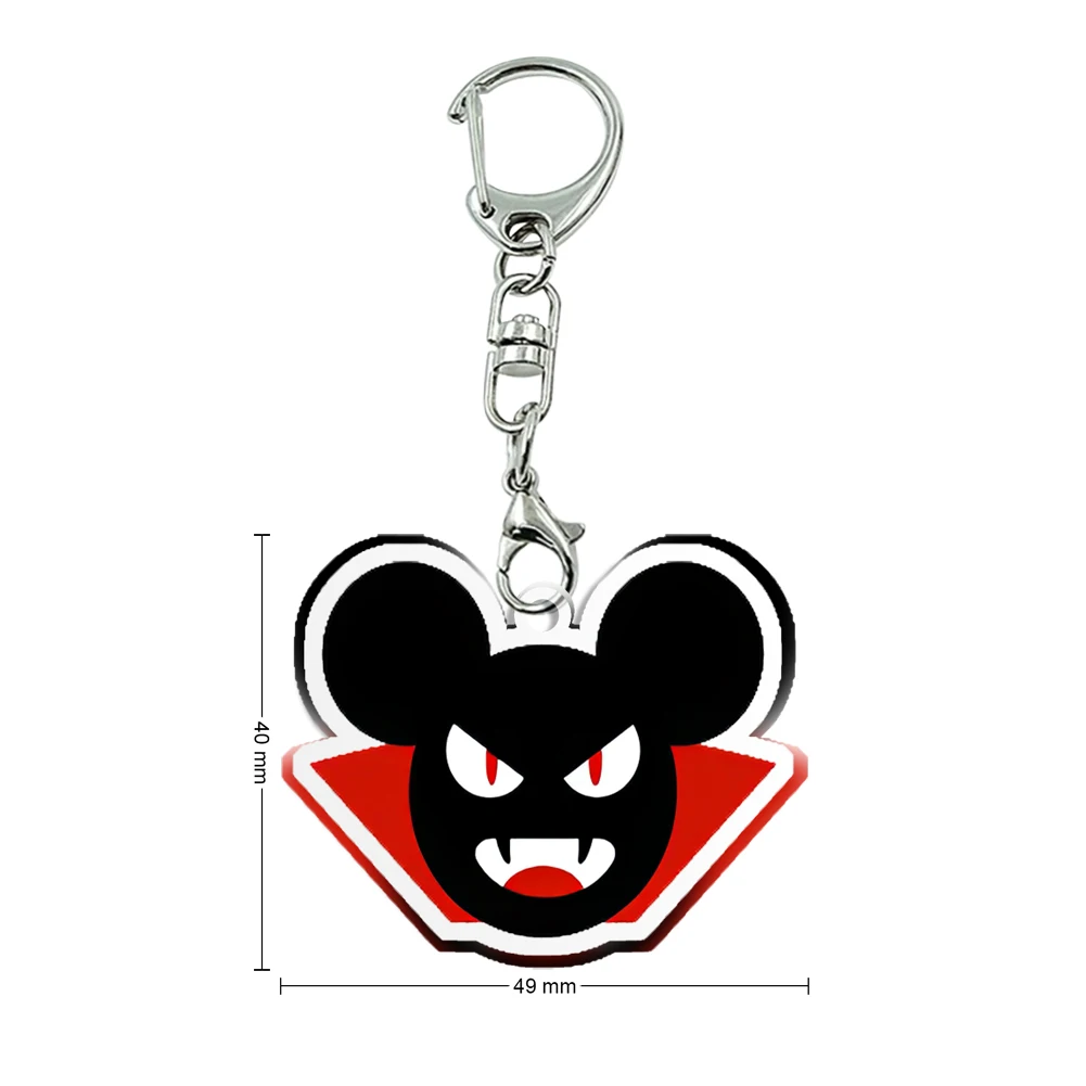 Halloween Disney Mickey Minnie Funny Transparent Acrylic Keychains Pendant Ornament for Bag Collection Girl Accessories