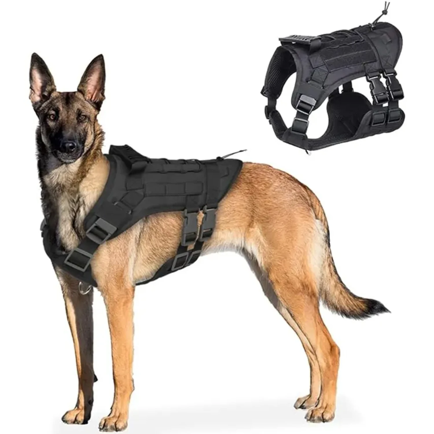 Tactical Dog Harness  Medium Large Dogs  Pull Adjustable Dog Vest  Training Hunting Walking Military Dog Harness Gps dog collar