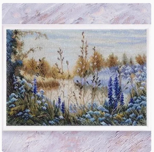 

Lilacs in the Mist 14CT Хлопковые наборы для вышивки крестом «сделай сам» Наборы для вышивки крестом Вышивка Рукоделие